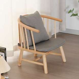 日式 实木矮椅子靠背飘窗榻榻米座椅护腰茶室23厘米矮脚和室椅