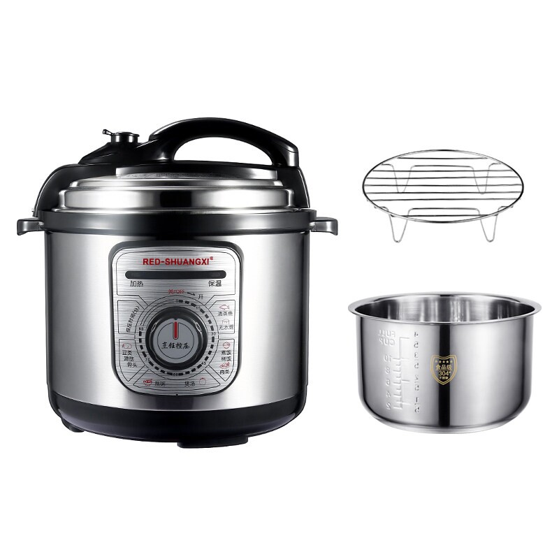 红双喜机械电压力锅304不锈钢高12L双胆压锅饭煲家用3L5L8L商用