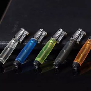 奥麦充气砂轮火石明火打火机创意个性大容量透明仓便携耐用礼品潮