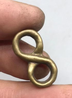 diy文玩饰品配饰天铁配件黄铜八字环吊坠白铜挂环记数侧挂包挂坠