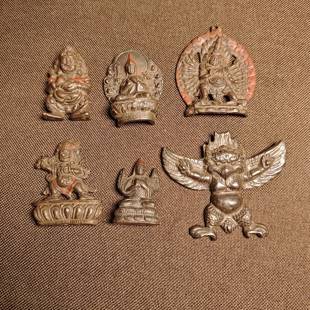 仿古复古做旧老物件藏族密宗利马铜托甲大鹏鸟文玩收藏摆件手把件