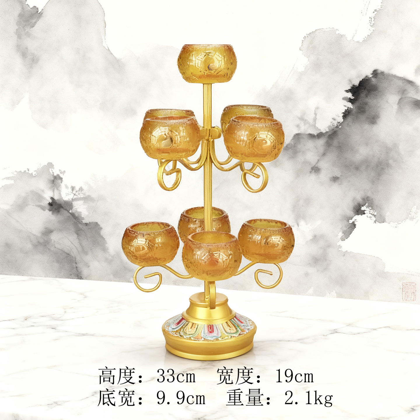 莲花灯供奉灯多层烛台家居装饰灯具佛堂家用佛前供灯