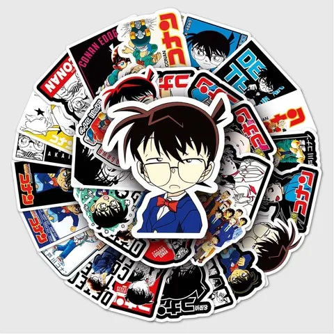 张动漫50汽车涂鸦贴纸装饰滑板车笔记本电脑行李箱名侦探柯南