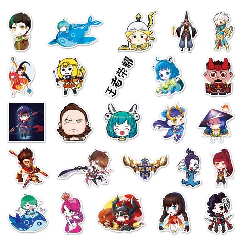 张摩托车个性汽车王者荣耀防水贴纸热卖电脑游戏冰箱不重复50装饰