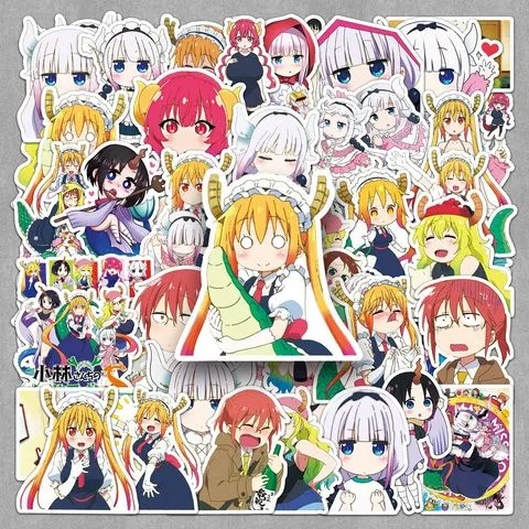 家的贴纸咕日漫人物周边龙50女仆卡贴纸装饰旅行箱张小林手机