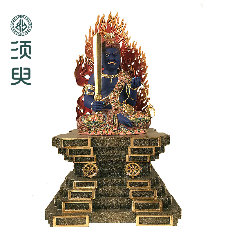 唐密不动明王木雕佛像摆件