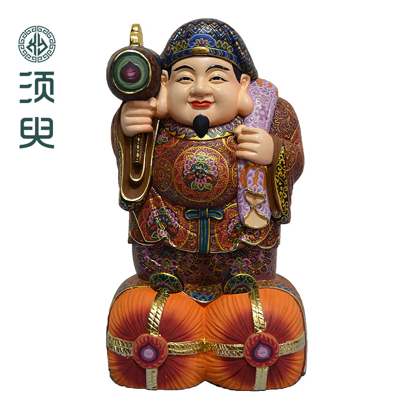 大黑天财神木雕佛像寺庙家用