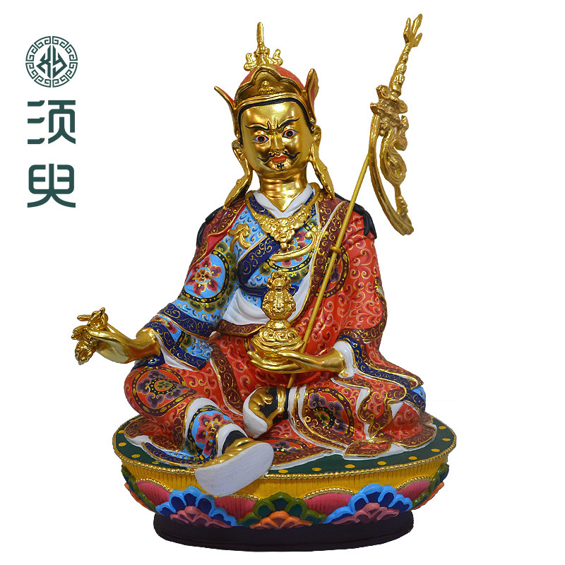 藏传莲花生大士佛像木雕