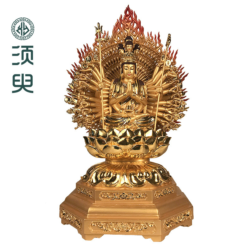 木雕千手观音摆件寺庙家用