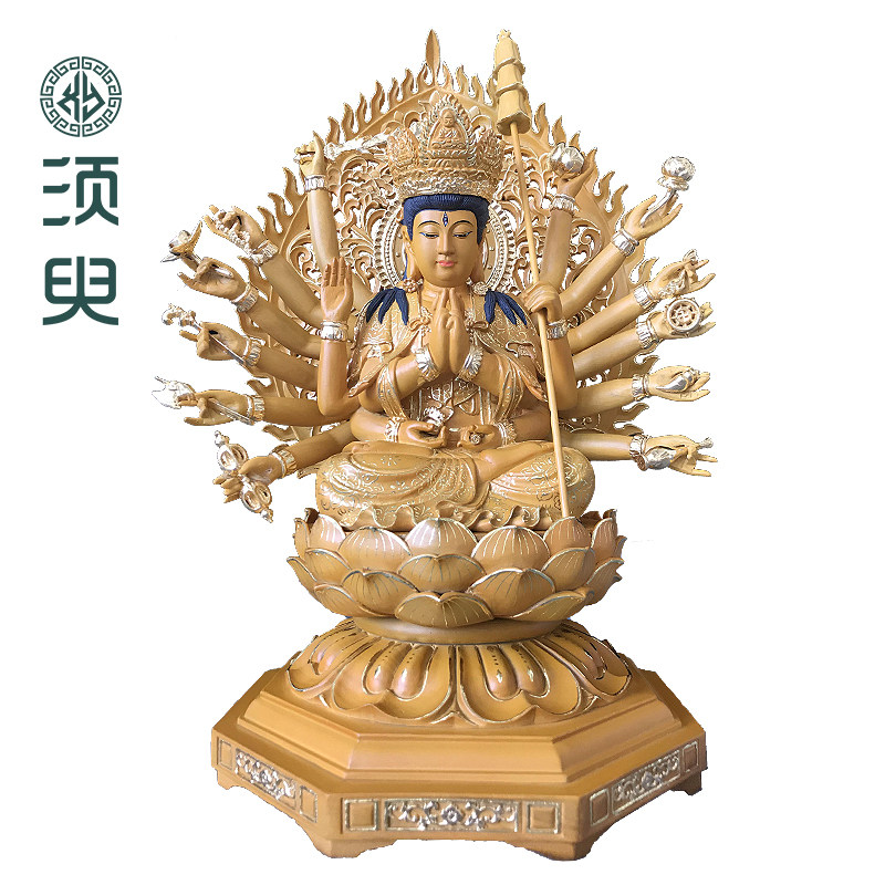 准提佛母木雕佛像寺庙摆件