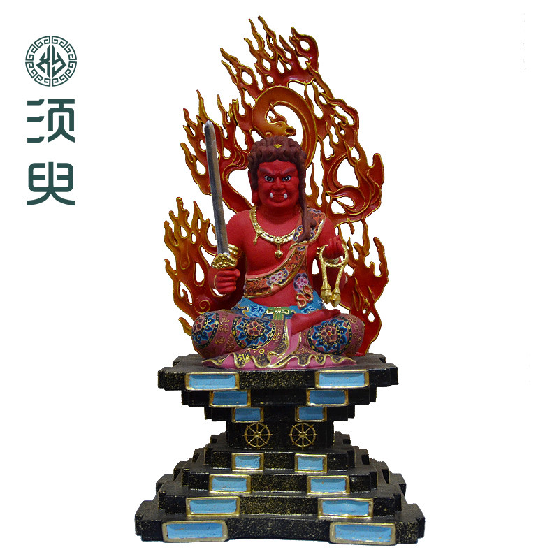 唐密不动明王木雕佛像摆件