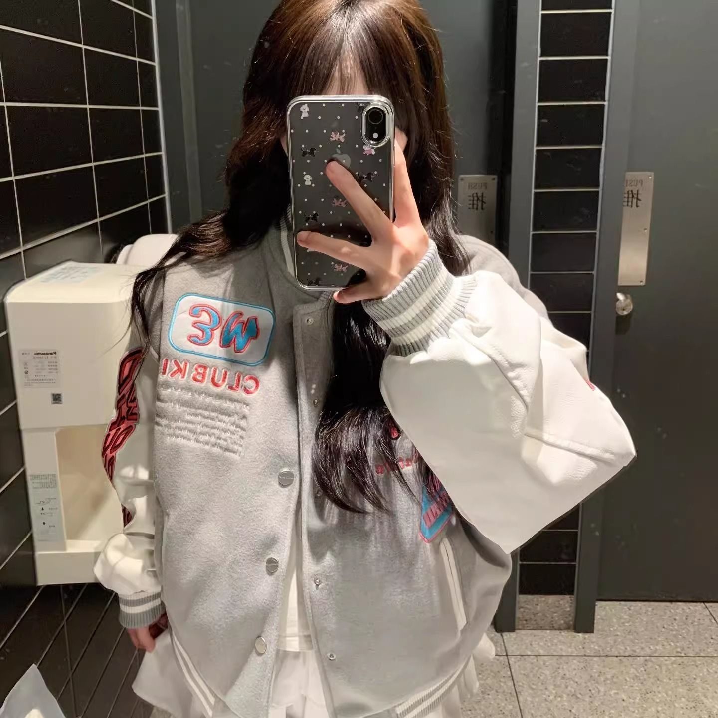 美式复古潮牌字母刺绣棒球服女设短外套