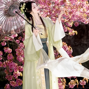 新款春望山楹原创汉服重工刺绣汉元素仙气女日常中国风宋制春夏款