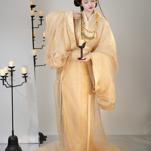 【浮光】汉服战国袍复原古黄色织金锦国风双层春秋冬日常仙气上镜