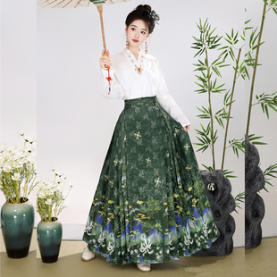 新款原创山盟海誓国风马面裙套装日常显瘦成人汉服女新中式半身裙