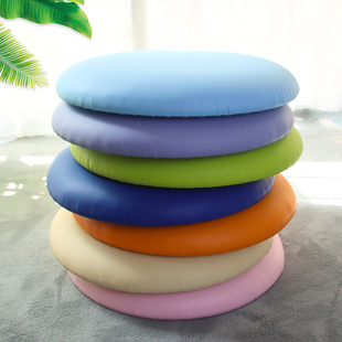 定制圆形皮革软包坐垫克莱因蓝圆垫飘窗台防水奶茶店水泥石凳垫子