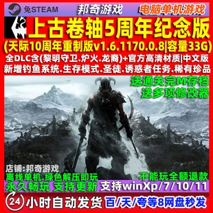上古卷轴5周年纪念版 天际重置 中文全DLC免steam PC电脑单机游戏