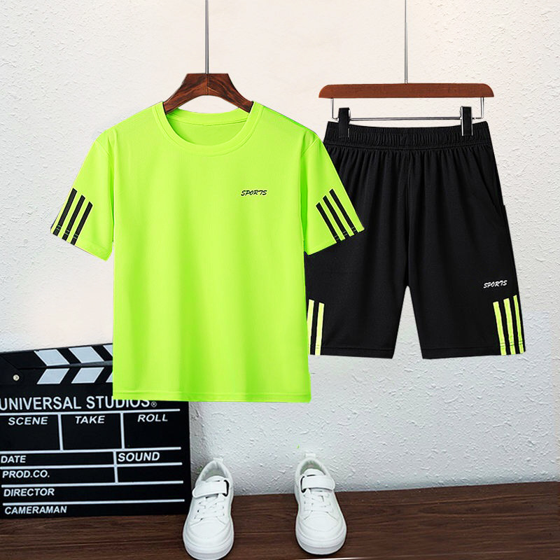 儿童运动服套装男女童足球篮球服跑步训练服速干衣中大童夏装定制