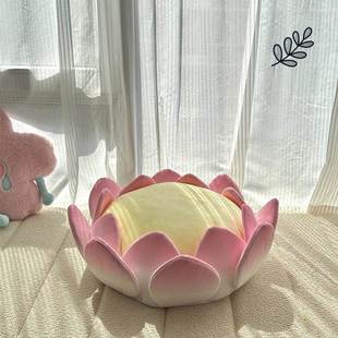 通用屁股垫椅垫靠背抱枕摆件装 飘窗坐垫好运莲莲四季 饰榻榻米靠枕