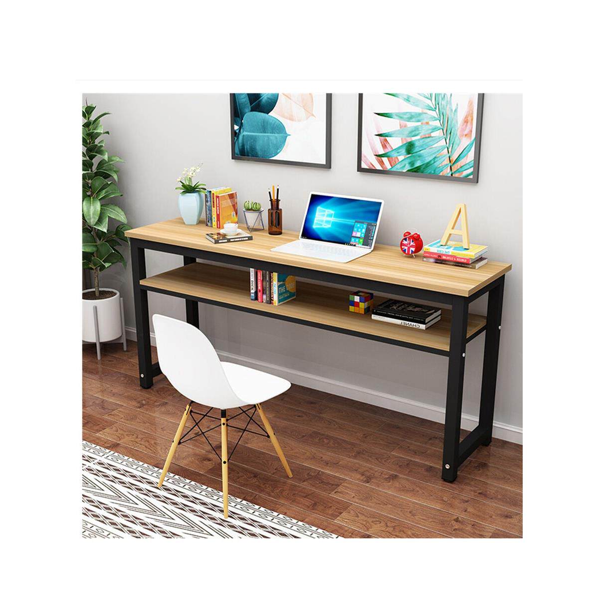 可定制尺寸定制长双层窄桌壁挂式家庭储物架简单的书卧室电脑桌