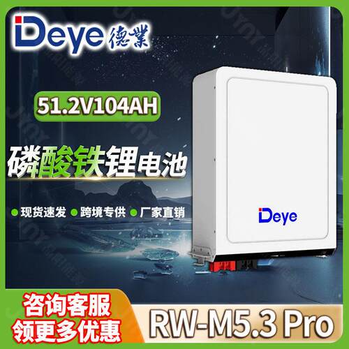 Deye太阳能磷酸铁锂电池51.2v壁挂式储能电池lifepo4battery