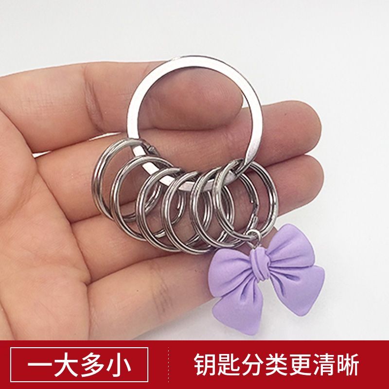 不锈钢子母防锈钥匙圈 耐用简约家用汽车钥匙扣配件