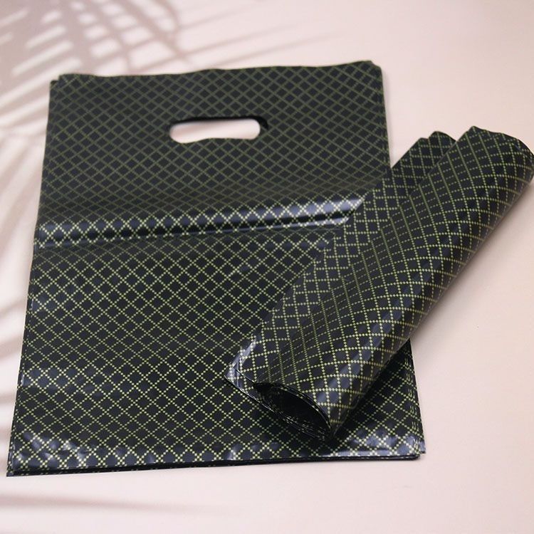 加厚格子服装塑料袋超大号羽绒服手拎袋高档护肤品袋千鸟格菱形
