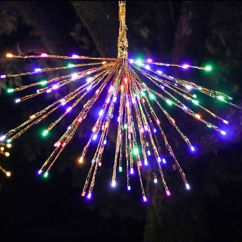 户外防水烟花LED彩灯串 街道树木节日满天星亮化装饰挂灯