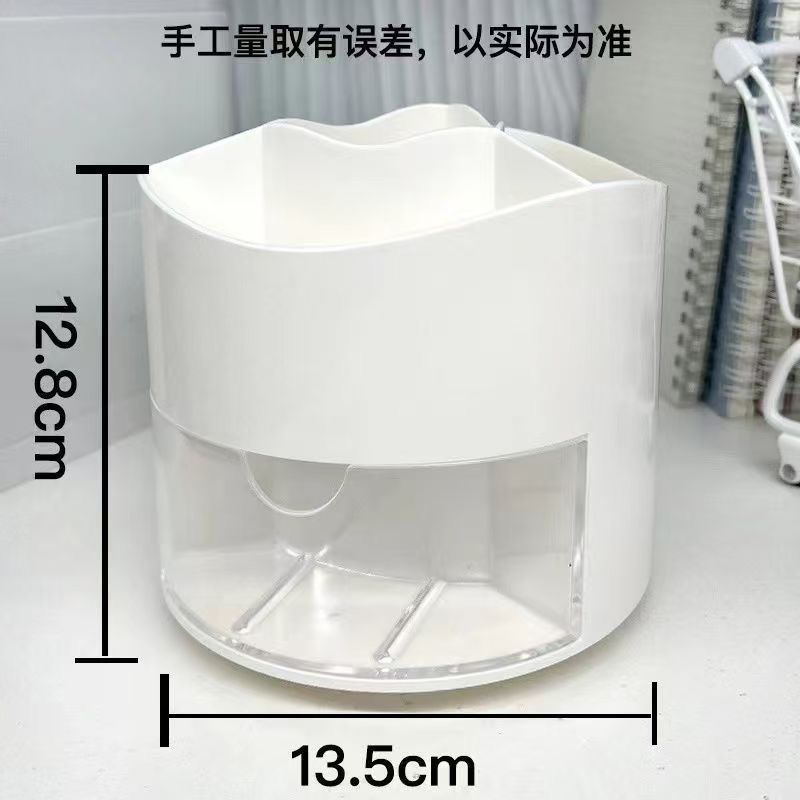 360度旋转轻奢笔筒 女小学生初中女生桌面文具收纳盒
