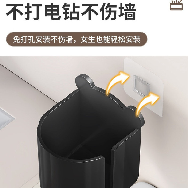 原木风免打孔壁挂拖鞋架 卫生间浴室沥水鞋子收纳神器