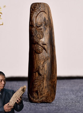 文莱沉水级沉香吊坠挂件雕刻手把件松鹤蜜甜果香保真文玩男女款