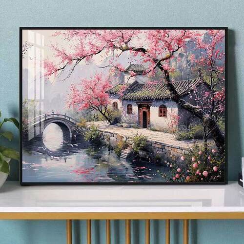 5D江南水乡满钻钻石画客厅