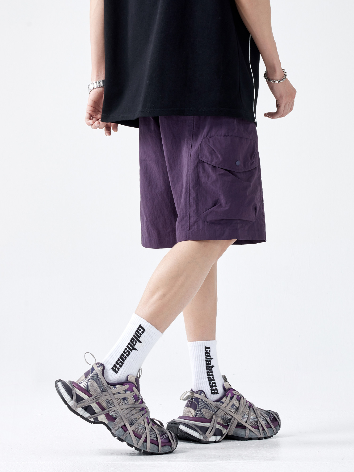 RHRB JAPANESE MENS SHORTS SUMMER THIN COOL FEELING QUICK DRY TIDE BRAND FIVE-POINT LOOSE ATHLEISURE PANTS MEN