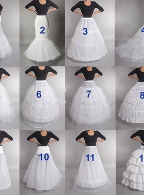 包邮外贸舞会演出束腰各类黑白裙撑 有骨无骨洛丽塔婚纱礼服衬裙