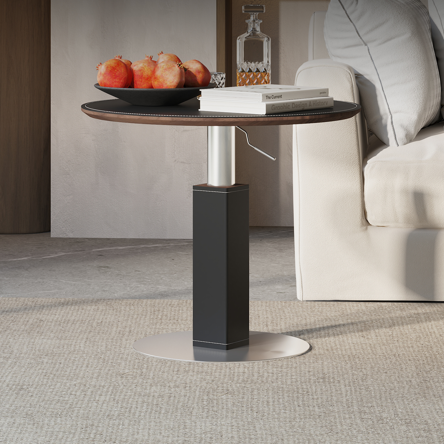 意式极简可升降茶几小户型