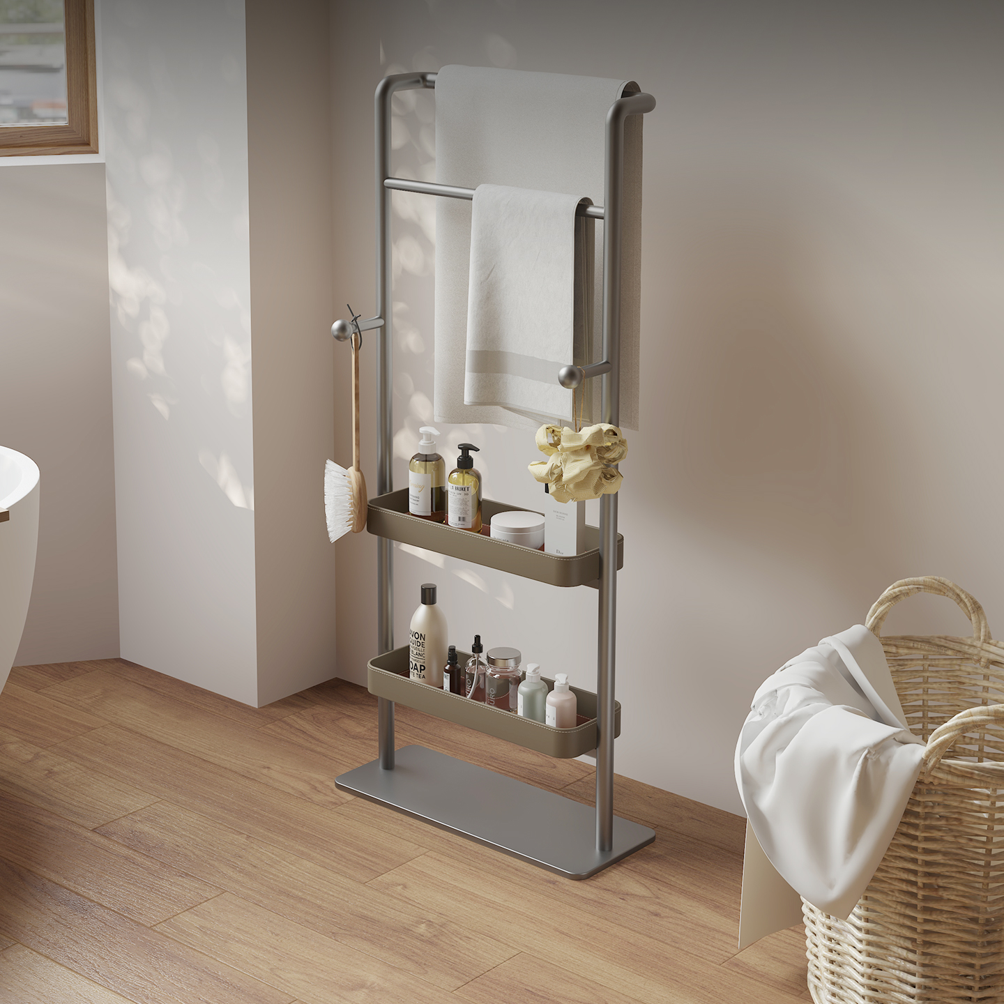 意式极简落地置物架收纳架