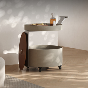 意式可移动小推车家用沙发边几轻奢现代简约角几带轮移动小茶几桌