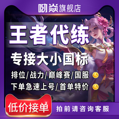 王者送荣耀代练刷排位打英雄战力巅峰赛大国标小国标魔方省标金标