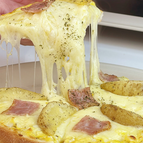 满68顺丰包邮 蒜香薯角培根披萨半成品加热即食7寸成品代餐pizza