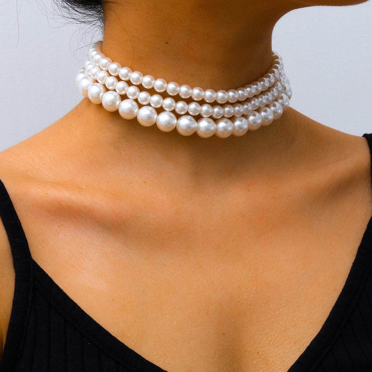 Jewelry multi-layer necklaces pearl necklaces多层珍珠项链