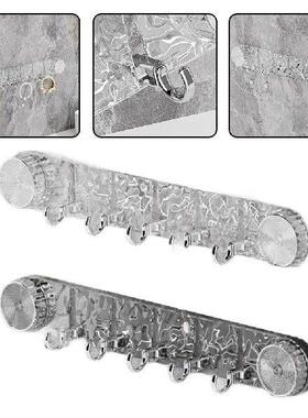 1pc Suction Cup 5 Hook For Bathroom Towel Rack Plastic