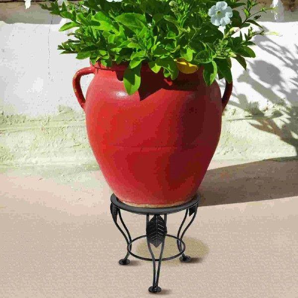 Holder Tripod Wrought Iron Flower Stand Pot Rack Plant Pots