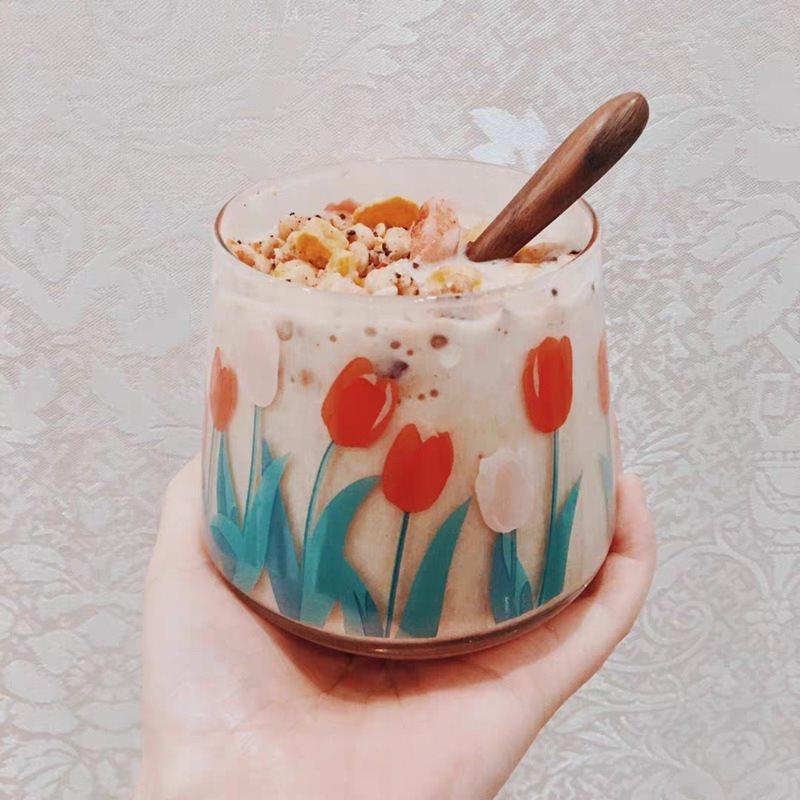 Tulip glass dessert coffee mug for a girl