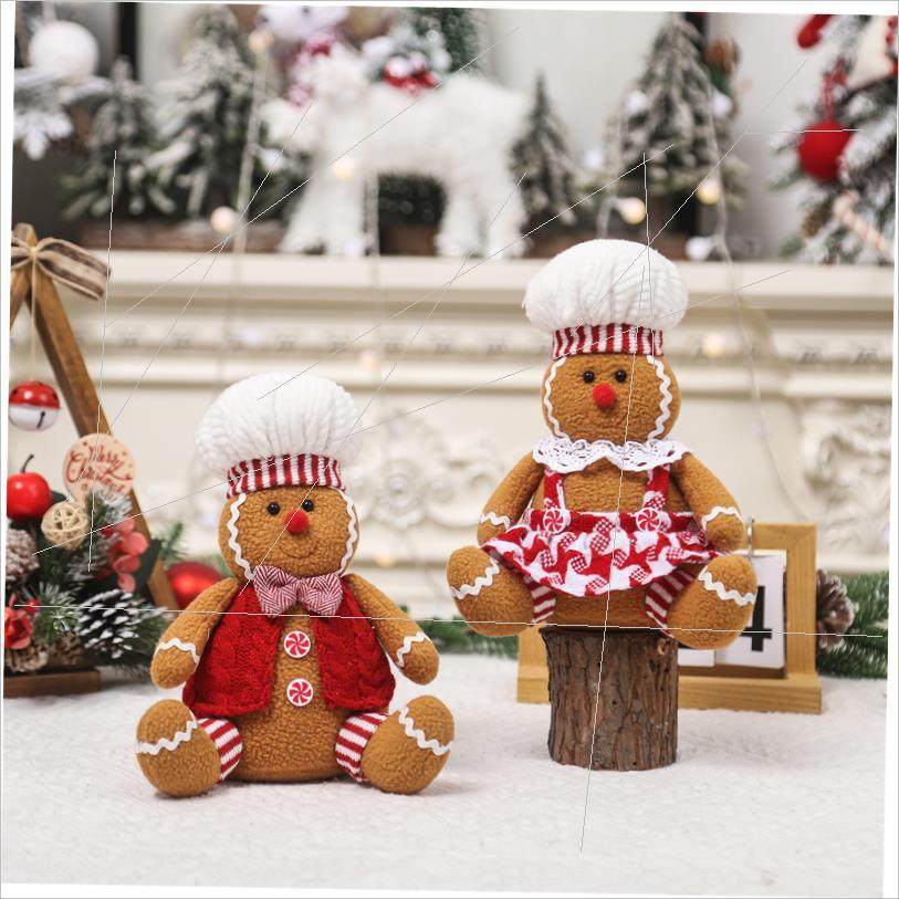 Christmas cartoon sitting giant gingerbread man couple