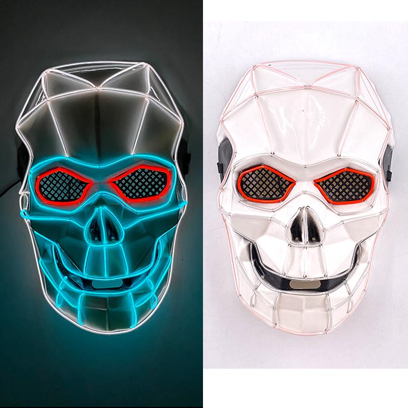 Glowing Neon EL Party Mask Halloween LED Mask Scary Cosplay