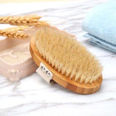 Skin Body Massage Spa Bath Brush Scrubber Wooden Natural
