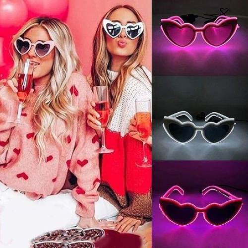 1pcs Funny LED Light Just Married Glasses Glowing Luminous