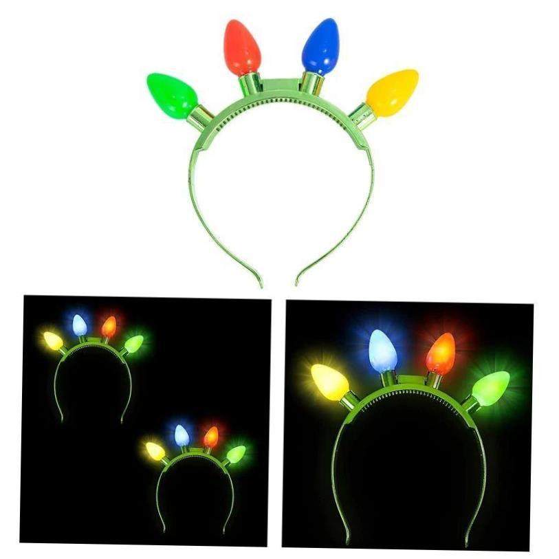 1 Pack Christmas Light Up Bulb Headband Led Glow Christmas H