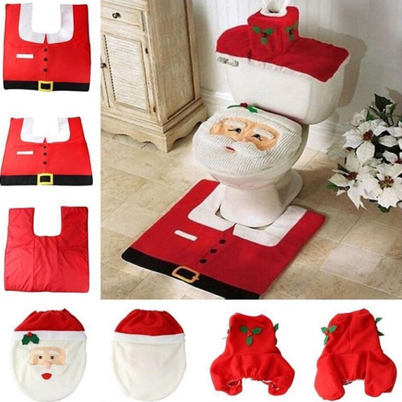 Christmas Decorations for Home Bathroom Toilet Seat Cover