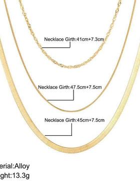 gold necklace Collarbone chain蛇骨炼长款项炼多层叠戴锁骨炼女